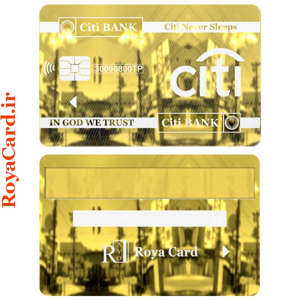 کارت بانکی فلزی - طرح CTI (براق طلایی)