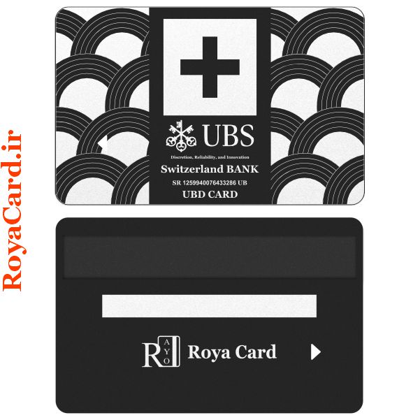 کارت بانکی فلزی - طرح UBS (مشکی مخملی)