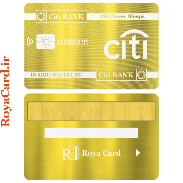 کارت بانکی فلزی - طرح CTI (خشدار طلایی)