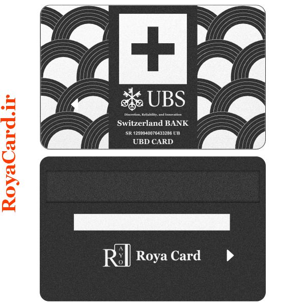 کارت بانکی فلزی - طرح کارت UBS (مشکی سنباده ای)